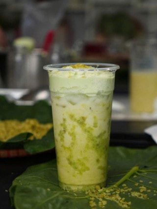 Trà sữa ô long lài cốm dẻo full topping