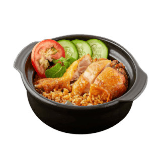 Cơm thố đùi gà quay