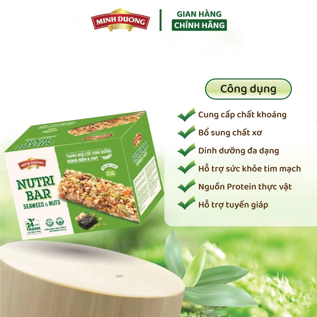 Thanh dinh dưỡng Rong biển & Hạt hộp 24 thanh 456g